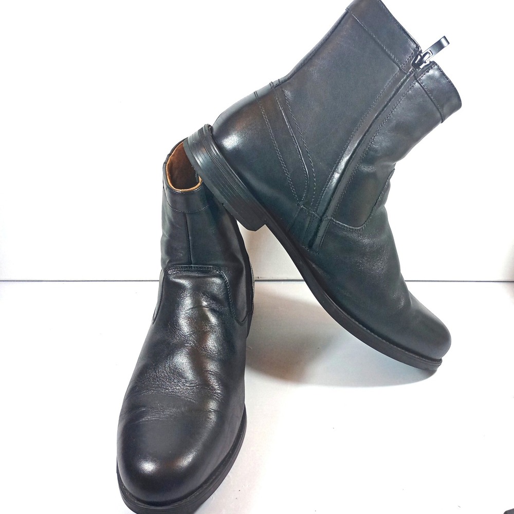 Florsheim Mens Dress Boots Size 14 EEE Black Leather Side Zip Shoes Comfortech